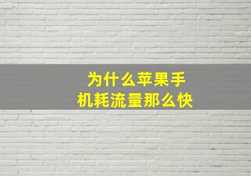 为什么苹果手机耗流量那么快