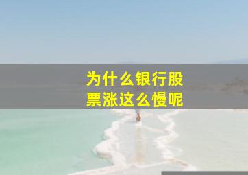 为什么银行股票涨这么慢呢