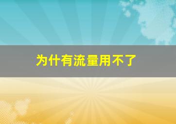 为什有流量用不了