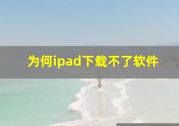 为何ipad下载不了软件