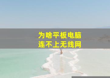 为啥平板电脑连不上无线网