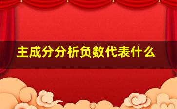 主成分分析负数代表什么