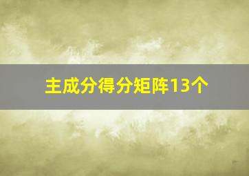 主成分得分矩阵13个