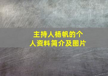 主持人杨帆的个人资料简介及图片