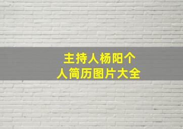 主持人杨阳个人简历图片大全