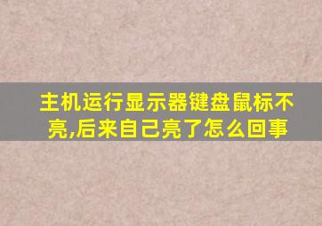 主机运行显示器键盘鼠标不亮,后来自己亮了怎么回事