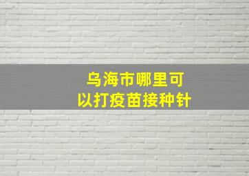 乌海市哪里可以打疫苗接种针