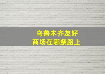 乌鲁木齐友好商场在哪条路上