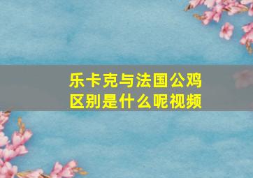 乐卡克与法国公鸡区别是什么呢视频