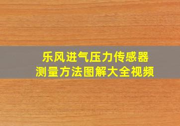 乐风进气压力传感器测量方法图解大全视频