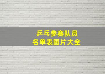 乒乓参赛队员名单表图片大全