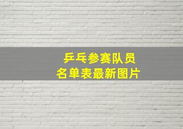 乒乓参赛队员名单表最新图片