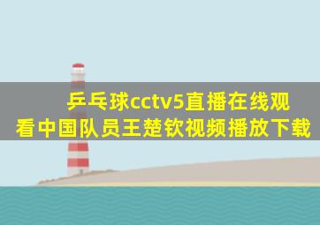 乒乓球cctv5直播在线观看中国队员王楚钦视频播放下载