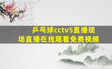 乒乓球cctv5直播现场直播在线观看免费视频