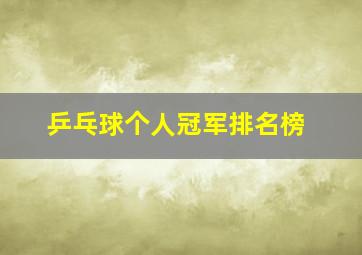 乒乓球个人冠军排名榜