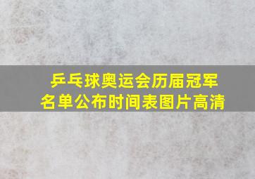 乒乓球奥运会历届冠军名单公布时间表图片高清