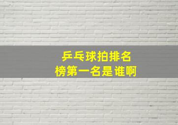 乒乓球拍排名榜第一名是谁啊