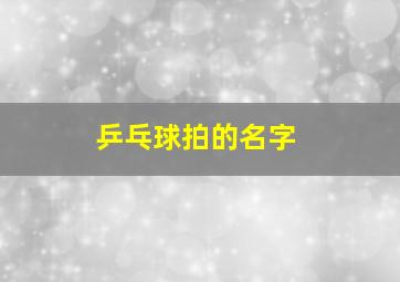 乒乓球拍的名字