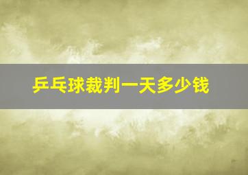 乒乓球裁判一天多少钱