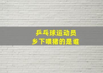 乒乓球运动员乡下喂猪的是谁