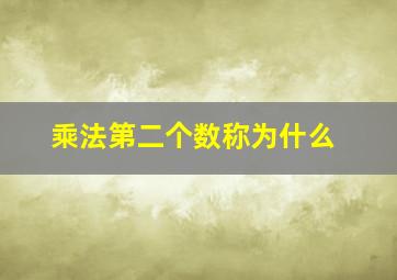 乘法第二个数称为什么