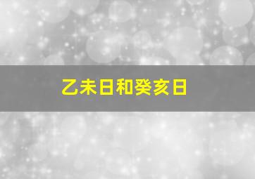 乙未日和癸亥日