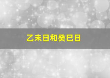 乙未日和癸巳日