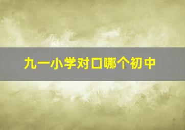 九一小学对口哪个初中