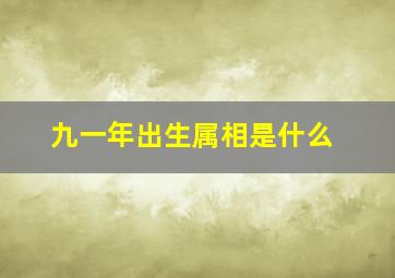 九一年出生属相是什么