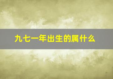 九七一年出生的属什么