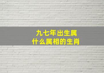 九七年出生属什么属相的生肖