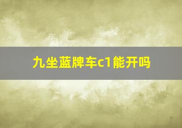 九坐蓝牌车c1能开吗