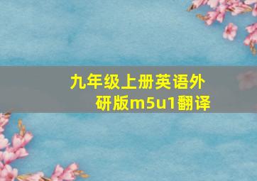 九年级上册英语外研版m5u1翻译