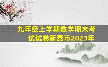 九年级上学期数学期末考试试卷新泰市2023年