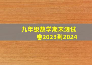 九年级数学期末测试卷2023到2024