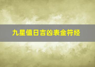 九星值日吉凶表金符经