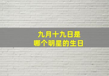 九月十九日是哪个明星的生日