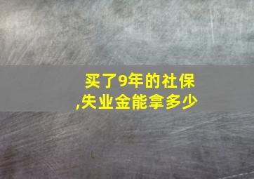 买了9年的社保,失业金能拿多少