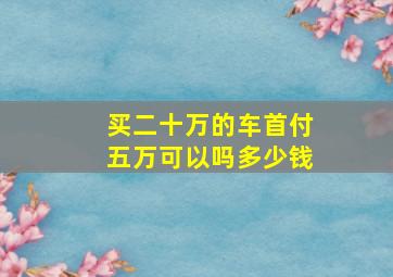 买二十万的车首付五万可以吗多少钱