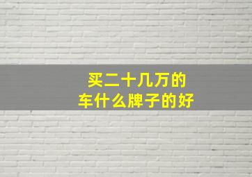 买二十几万的车什么牌子的好