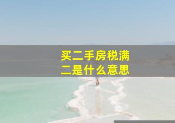 买二手房税满二是什么意思