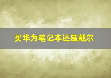 买华为笔记本还是戴尔