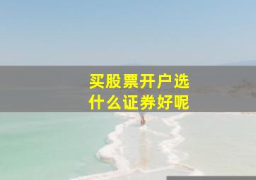 买股票开户选什么证券好呢