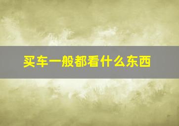 买车一般都看什么东西