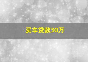 买车贷款30万