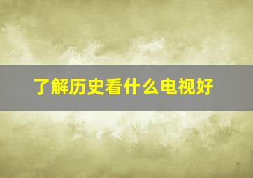 了解历史看什么电视好