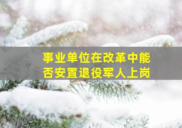 事业单位在改革中能否安置退役军人上岗