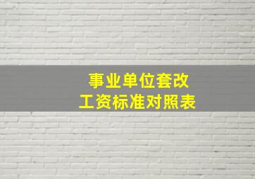 事业单位套改工资标准对照表