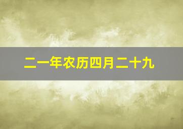 二一年农历四月二十九