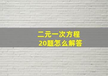 二元一次方程20题怎么解答